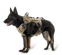 PET'S HUB Large Dog Harness, No Pull Pet Harness With 2 Lead Clips, Soft Padded Dog Vest Harness, Reflective & No-Choke Control Handle. (Army Green, Large)