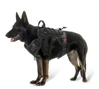 PET'S HUB Large Dog Harness, No Pull Pet Harness With 2 Lead Clips, Soft Padded Dog Vest Harness, Reflective & No-Choke Control Handle. (Black, Large)