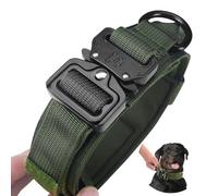 PET'S HUB Nylon Dog Collar with Safety Buckle, Adjustable Pet Collars with Soft Neoprene Padding, Dog Collar. (Army Green, Large)