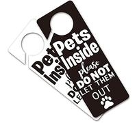Pets Inside Please Do Not Let Them Out FunnyDoor Hanger Sign, 2 Pack(Double Sided) Please Do Not Disturb, Funny Pet House Decoration, Ideal for Pet Lover