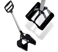 Pets JUMBO Dog Pooper Scooper Long Handle - 71 cm - Lightweight, Assembled Dog Poo Picker, Hygienic Cleaning for Dogs Loo, Animal Waste - Easy Pick & Remove (Black (28 inches))