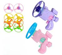 Pets Light-Up Flying Disc Cat Launcher Set,Disc Cat Toy With Colorful Flyings Propellers Set,Cat Playing Tracking Interactive Toys for Pet Training,Chasing,2pcsB