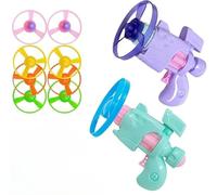 Pets Light-Up Flying Disc Cat Launcher Set,Disc Cat Toy With Colorful Flyings Propellers Set,Cat Playing Tracking Interactive Toys for Pet Training,Chasing,2pcsC