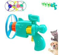 Pets Light-Up Flying Disc Cat Launcher Set,Interactive Cat Fetch Toy with 3 Colorful Discs + 1 LED Propeller, Safe PP Flying Saucer for Chasing & Exercise, No Batteries Needed (blue)