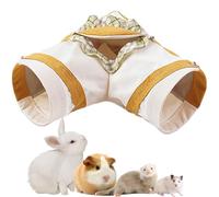 Pets on Safari Guinea Pig Corner Tunnel and Tube Collapsible Baby Rabbit Tunnel Toy, Small Animal Corner Hideout for Rat Hamster Hedgehog Ferret Chinchilla Lizard Sugar Glider (Yellow)