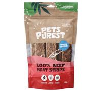 Pets Purest Beef Strips Dog Treats, Air-Dried Beef Sticks - 100% Natural Dog Chews, Grain Free, High Protein, Raw Dog Treats Suitable for Puppy & Senior - 100g