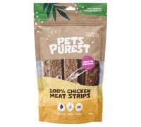 Pets Purest Chicken Strips, Air-Dried Chicken Dog Treats - 100% Natural, Grain Free, Low Fat, Raw Dog Treats Suitable for Puppy & Senior - 100g
