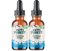 Pets Purest Dog Calming Drops - 100% Natural Cat & Dog Anxiety Relief Calming Oil for Dogs, Cats & Pets. Soothe Stressed, Nervous, Reactive Pets with Anxiety - 50ml Calming Supplement (Pack of 2)