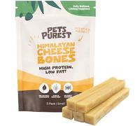 Pets Purest Himalayan Yak Chews - Long Lasting Dog Treats for Small & Medium Dogs, Natural for Dental Health & Calming (5 Pack)