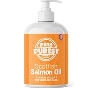 Pets Purest Scottish Salmon Oil For Dogs Cats Horse Ferret Pet-Treats Supplement Natural Coat Immune Support Itchy Skin Joint & Brain Health (500ml)