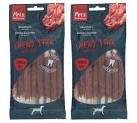 Pets Unlimited Chewy Sticks with Beef, 8pc transparent (Pack of 2)