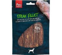 Pets Unlimited Steak Fillet Dog Treat | A premium meaty treat 100% natural with no artificial Colours flavours or preservatives | Rawhide Free Dog Treats | 84% Duck & Fish