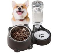 Pets Water Food Bowl Set | Double Bowls Feeder Dispenser | Tilted Water and Food Bowl Set for Cats, Dogs, Small to Medium Pets, Adjustable Feeder for Healthy Eating
