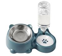 Pets Water Food Bowl Set, Double Compartment Pet Feeder, Portable Cat and Dog Bowls, Non Slip Ergonomic Pet Bowl Design 10.43x4.72x3.03 Inches for Cats, Dogs, Small to Medium Pets