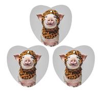 Pets Wearing Leopard Print Car Air Freshener, 3 Pcs Love form Hanging Air Freshener Cards, Long Lasting Fragrance Scented Cards for Car, Home, Office Black-style