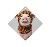 Pets Wearing Leopard Print Car Air Freshener Hanging, Long Lasting Scented Car Aromatherapy Tablets, Rhombus Fragrance Scented Cards for Vehicles, Bedroom, Wardrobe White-style