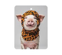 Pets Wearing Leopard Print Car Air Freshener Hanging, Long Lasting Scented Car Aromatherapy Tablets, Square Fragrance Scented Cards for Vehicles, Bedroom, Wardrobe White-style