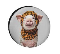 Pets Wearing Leopard Print Spare Tire Cover, 36inch Oxford Wheel Protector Travel Accessories, Waterproof Dustproof Wheel Tire Covers for RV Jeep SUV Camper Truck