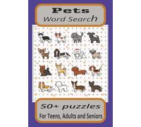 Pets Word Search Puzzle Book: Word Searches with easy to Read print about Pets, Domestic Animals, Veterinarians and more. 6 X 9 inches, 110 pages, 50 ... gift for Holidays, Vacations and free times.