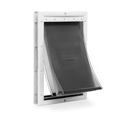 PetSafe Extreme Weather Aluminum Pet Door - Energy-Saving Thermal Barrier Pet Flap with Slide-in Door Locking & Secure Flap Cover - Plastic Frame - for Dogs Up to 220 lb - Large