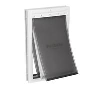 PetSafe Extreme Weather Aluminum Pet Door - Energy-Saving Thermal Barrier Pet Flap with Slide-in Door Locking & Secure Flap Cover - Plastic Frame - for Dogs Up to 220 lb - Large