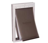 PetSafe Extreme Weather Aluminum Pet Door - Energy-Saving Thermal Barrier Pet Flap with Slide-in Door Locking & Secure Flap Cover - Plastic Frame - for Dogs Up to 220 lb - Large
