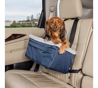 PetSafe Happy Ride Booster Seat - Dog Booster Seat for Cars, Trucks and SUVs - Easy to Adjust Strap - Durable Fleece Liner is Machine Washable and Easy to Clean - Medium, Navy
