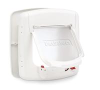 PetSafe Magnetic 4 Way Locking Deluxe Cat Flap, White & Woodgrain