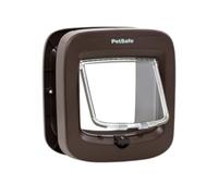 PetSafe Microchip Cat Door - Exterior or Interior Cat Flap - Multi-User RFID Access for up to 40 Pets - 4-Way Locking, Weatherproof, DIY Easy Install - Brown