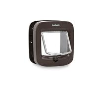 PetSafe Microchip Cat Door - Exterior or Interior Cat Flap - Multi-User RFID Access for up to 40 Pets - 4-Way Locking, Weatherproof, DIY Easy Install - Brown