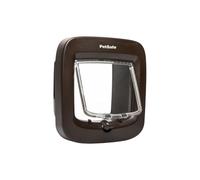 PetSafe Microchip Cat Door - Exterior or Interior Cat Flap - Multi-User RFID Access for up to 40 Pets - 4-Way Locking, Weatherproof, DIY Easy Install - Brown