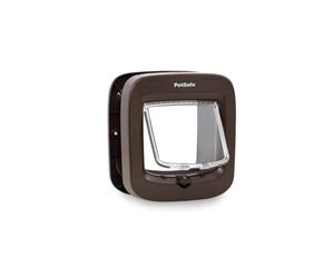 PetSafe Microchip Cat Door - Exterior or Interior Cat Flap - Multi-User RFID Access for up to 40 Pets - 4-Way Locking, Weatherproof, DIY Easy Install - Brown