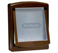 (MEDIUM BROWN 755EF) Cat/ Dog Flap For Small Pets (Lockable) By Petsafe