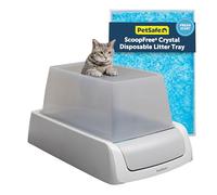 PetSafe ScoopFree Automatic Self Cleaning Hooded Cat Litter Box - Ultra, Top-Entry - Purple or Taupe - Covered 2nd Generation - Includes Disposable Tray with Premium Blue Crystal Litter and Hood