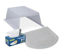 PetSafe ScoopFree Clumping Automatic Self Cleaning Cat Litter Box Hood and Accessory Bundle - Includes Litter Box Hood, Waste Bin Liners for Easy Cleanup and Litter Mat for Less Tracking and Mess
