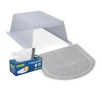 PetSafe ScoopFree Clumping Automatic Self Cleaning Cat Litter Box Hood and Accessory Bundle - Includes Litter Box Hood Waste Bin Liners for Easy Cle