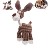 Petsboro Bitebuddy Resistant Interactive Dog Toys Plush Toy for Small Medium Dogs Squeaker Chewers Teeth Cleaning for Aggressive Chewers (White Brown)