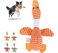 Petsboro Indestructible Plush Goose Dog Toy, Soft Fabric, Medium, Interactive Sound, Chew Resistant, for Anxiety Relief(Yellow)
