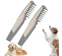 Petsboro Mataway E Comb, Mat Away E Comb For Dogs With Razor, Pet Grooming Brush Hair Remove, Pet Hair Knot Remover, 2-In-1 Trimming & Grooming, for All Breeds, Dogs & Cats (2Pcs)
