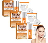 PETSBURG Korean Technology Soluble Collagen Film, High Prime Collagen Film and Mist, Collagen Mask and Mist Set, Smoothing Fine Lines and Wrinkles, for All Skin Types (3Set)
