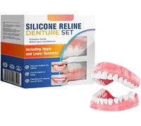PETSBURG Silicone Reline Denture Set, Silicone Reline Denture Set, Snap On Veneers Teeth, Densurefit Soft Silicone Denture Reline Kit, Dentures Full Mouth (1pcs)