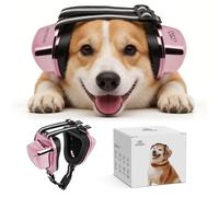 PetsEar Dog Ear Muffs for Noise Protection - 29dB NRR - Anxiety Relief - Adjustable & Lightweight, Pets Noise Reduction for Fireworks/Thunderstorms/Travel(Rose,S)