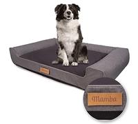 Petsen Personalised Washable Dog Bed for Large and Medium Dogs, Sofa bed, Easy to clean Dog mattress, Pet Pillow with DOG's NAME (Grey, XL)