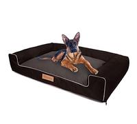 Petsen Personalised Washable Dog Bed for Large and Medium Dogs, Sofa bed, Easy to clean Dog mattress, Pet Pillow with DOG's NAME (Brown, XXL)