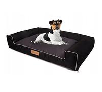 Petsen Personalised Washable Dog Bed for Large and Medium Dogs, Sofa bed, Easy to clean Dog mattress, Pet Pillow with DOG's NAME (Black + grey, L)