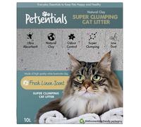 Petsentials Natural Clumping Cat Litter - 10L Box | Bentonite Cat Litter with Fresh Linen Scent & Ultimate Absorption - Low Dust, and Easy Clean