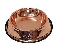 Petsentials Non-Skid Stylish Food Bowl for Your Pet, Premium Grade Stainless Steel - Elegant Bronze | Small, 18oz
