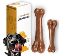 PetSetGo Double Trouble 2-Pack Indestructible Dog Chew Toys for Aggressive Chewers, Tough Nylon Bones, Beef Flavour infused, Teething & Anxiety Relief