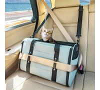 Petsfit Airline Approved Soft-Sided Pet Carrier for Cats & Dogs 18"x11"x11" - Lightweight Collapsible Cat Carrier with Patented Car Buckle, Adjustable Strap - 10 lbs Capacity (Cyan Blue)