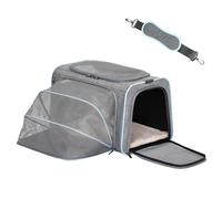 Petsfit Cat Carrier, Expandable Dog Carrier, Gray, Large